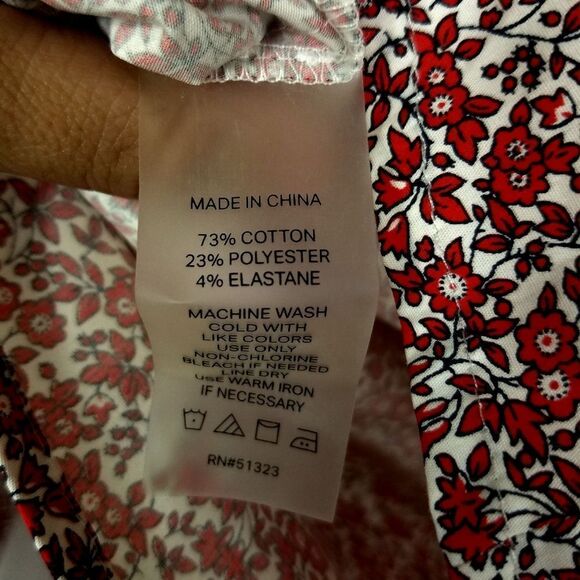 Court & Rowe Red Ditsy Fields Print Floral Button Up Shirt - Picture 11 of 11